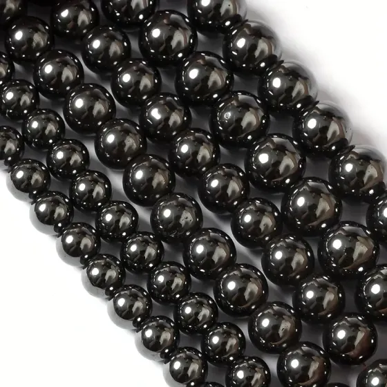 Бусины гематит 8 мм – натуральные камни для браслетов, нитка ~45 шт Киев
