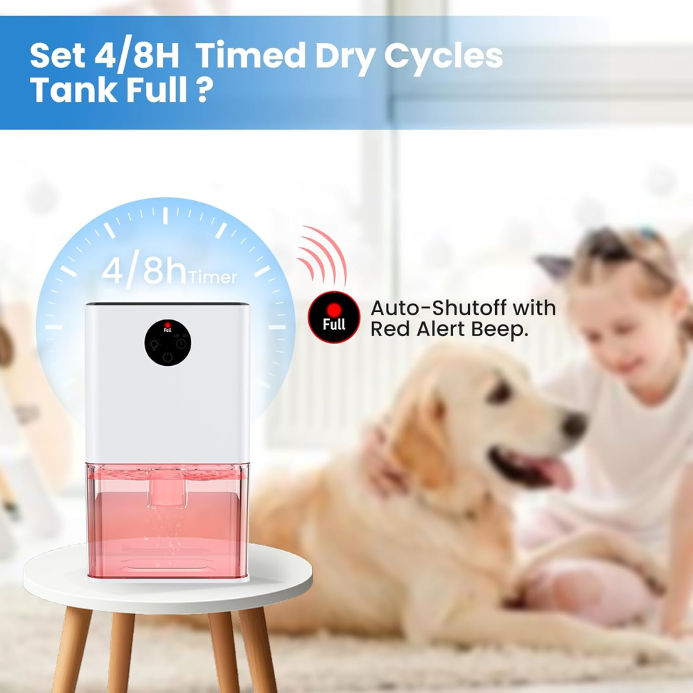 Компактный электрический осушитель воздуха для дома, спальни, ванной и гардеробной, тихий, автоотключение Киев - изображение 6