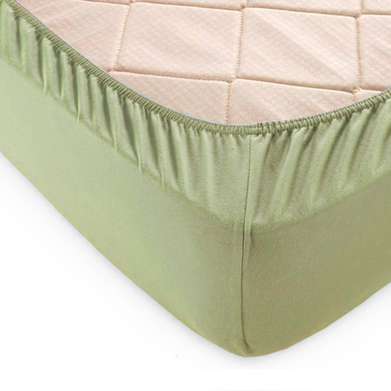 Простынь на резинке трикотажная GM TEXTILE 200х200х25см 120г/м2 (Оливковый) Сумы - изображение 2