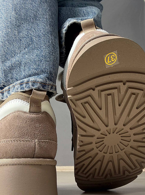 Ботинки женские Hengji 275-3 угги замшевые с мехом на платформе бежевые, 39, 24,5 см Киев - изображение 10