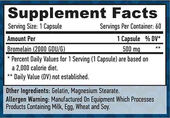 Бромелайн Haya Labs Bromelain 500mg 60 Caps Луцк