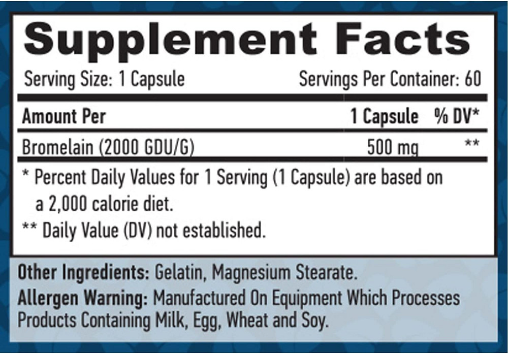 Бромелайн Haya Labs Bromelain 500mg 60 Caps Луцк - изображение 3