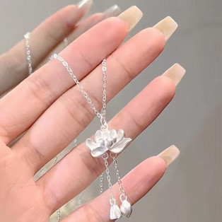 Кулон жіночий сріблястий Лотос Київ - фото 2