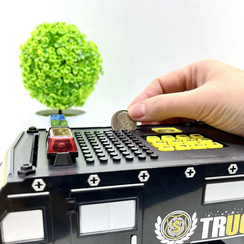 Сейф-скарбничка Машина поліцейська 3в1 з кодовим замком 30см Чорна (DSM-6672) Чернігів - фото 8