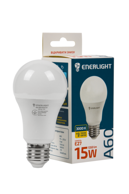 Светодиодная лампа ENERLIGHT A60 15Вт 3000K E27 Рівне - фото 1