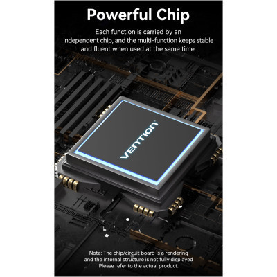 Концентратор Vention USB3.1 Type-C to HDMI/VGA/USB-C/USB3.0x3/RJ45/SD/TF/TRRS 3.5mm/PD 100W 11in1 (THTHC) Вінниця - фото 7