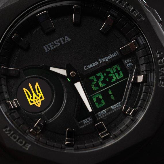 Чоловічий водостійкий тактичний годинник Besta Jocker UA (Чорний) Вінниця - фото 9