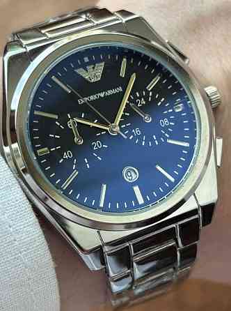 Чоловічий годинник Emporio Armani на браслеті срібного кольору з датою Київ