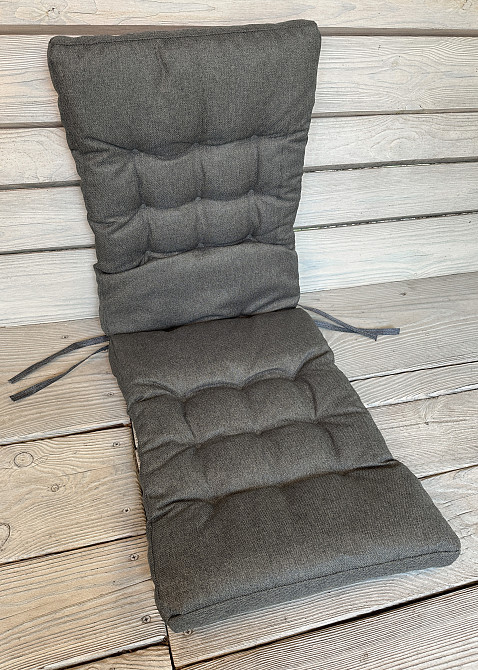 Подушка для стільців (40x120х4 см) подвійна Decorator Мальмо колір темно-сірий 84-158 Київ - фото 3