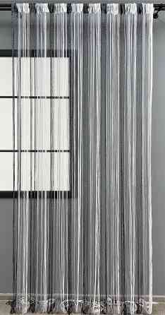 Шторы-нити с люрексом Черный с серо-белым 300х300см 1 шт (61-076) Киев