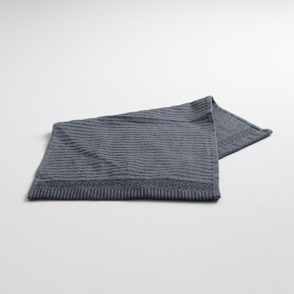 Махровий кухонний рушник з бордюром 30х50 см 400г/м2 GM Textile (Сірий) Суми - фото 1