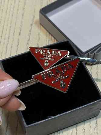 Шпилька "невидимка для волосся трикутник Прада Prada червона Одеса