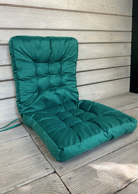 Подушка для стільців (50x120х8 см) подвійна Decorator Флокс колір бірюзовий 84-155 Київ - фото 3