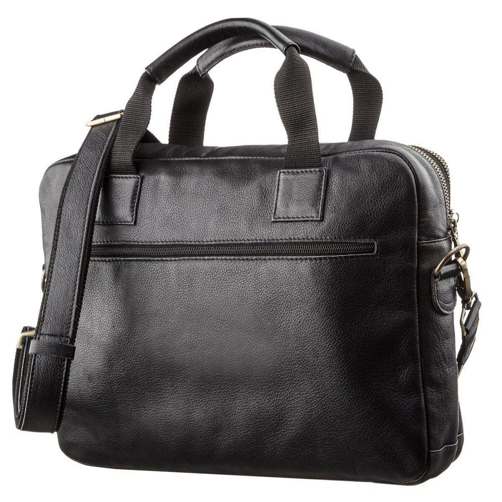 Чоловіча шкіряна сумка під ноутбук на 2 відділення SHVIGEL 19106 Чорна Київ - фото 6