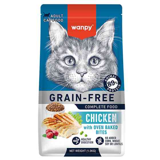 Wanpy Adult Cat Grain Free Chicken ВАНПИ КУРИЦА ДЛЯ КОТОВ сухой беззерновой корм Киев