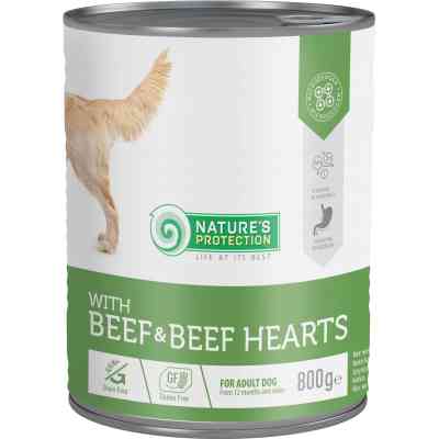 Консерви для собак Nature&apos;s Protection with Beef&amp;Beef Hearts 800 г (KIK45603) Вінниця
