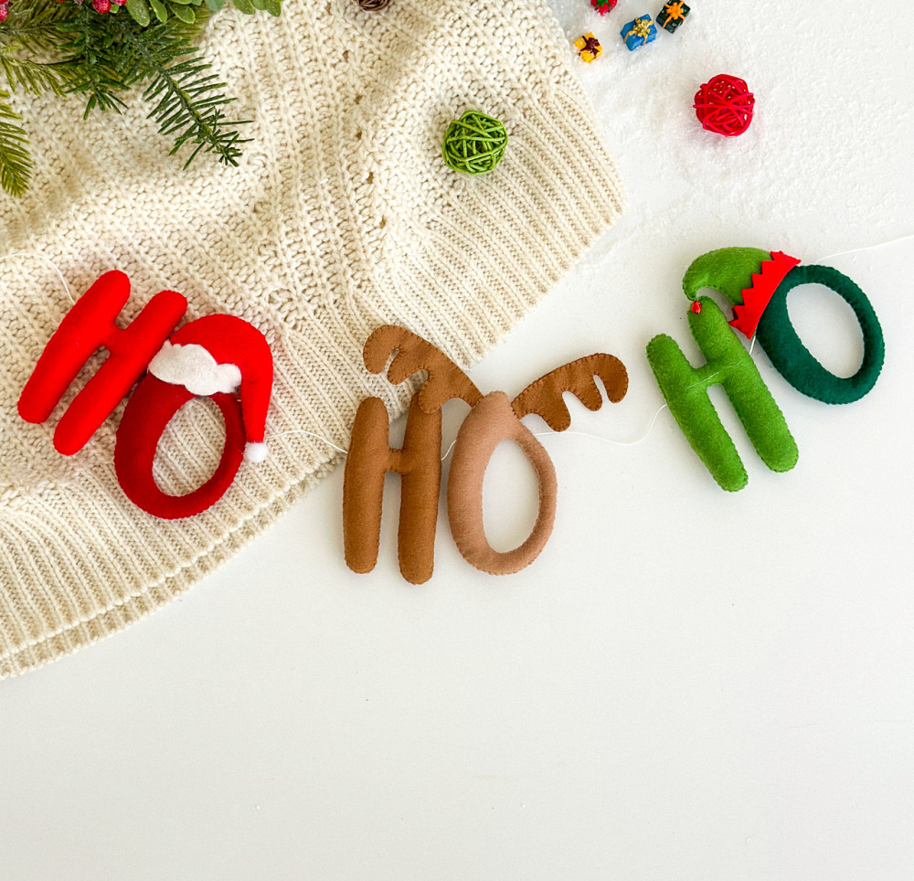 Новогодняя герлянда из фетра ручной работы - НО-НО-НО Киев - изображение 1