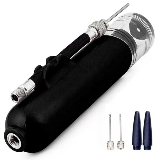 Ручний насос для м'ячів CZST-019 з 3 голками в комплекті, у чорному кольорі Кам'янець-Подільський