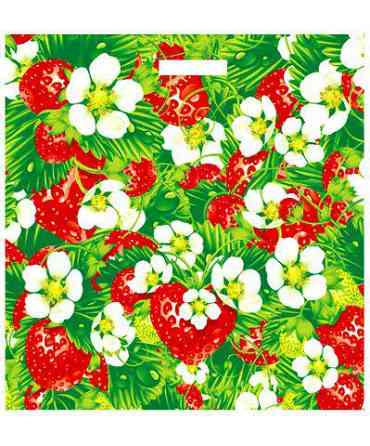 Пакет з прорізною ручкою тип банан 45*45см "Полуниця" Леомі (50 шт) Харків