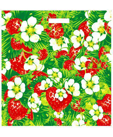 Пакет з прорізною ручкою тип банан 45*45см "Полуниця" Леомі (50 шт) Харків - фото 1