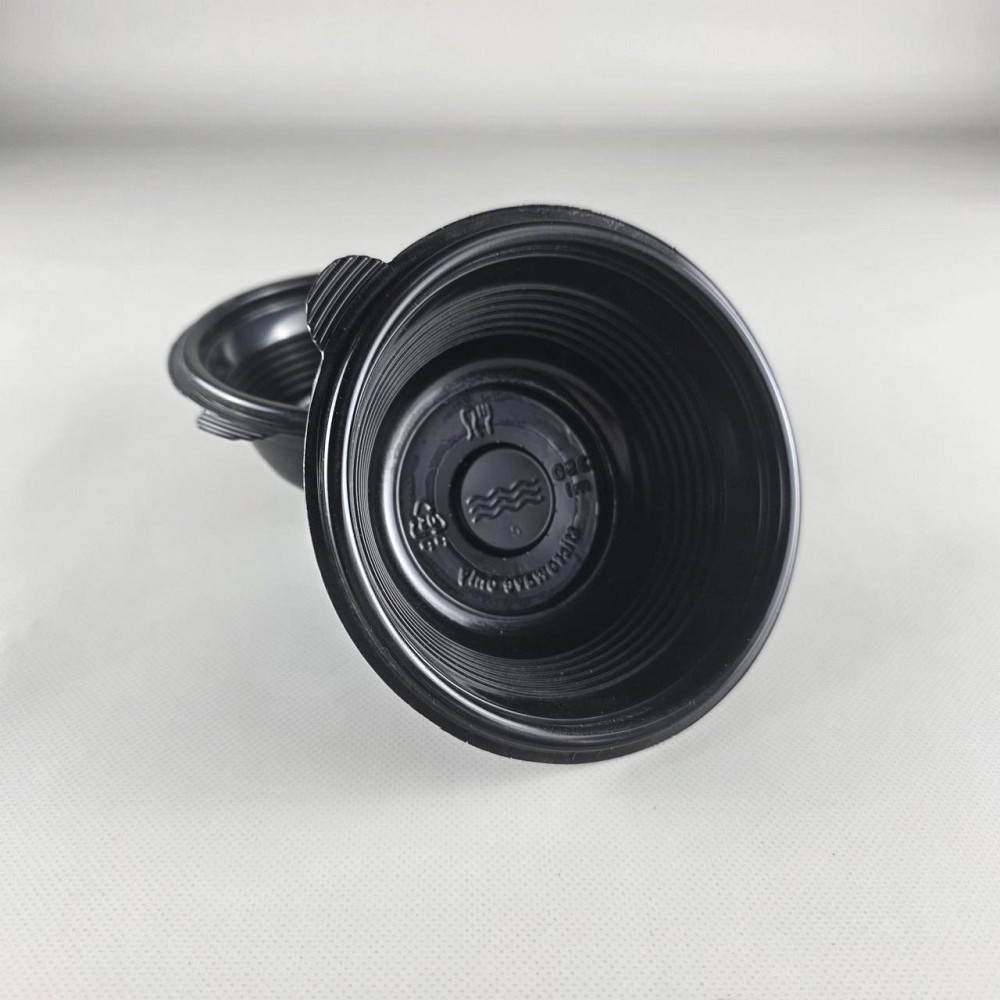 Супная ємність 350 мл, чорна з кришкою, ПП-117-350 (50 шт) Харків - фото 5