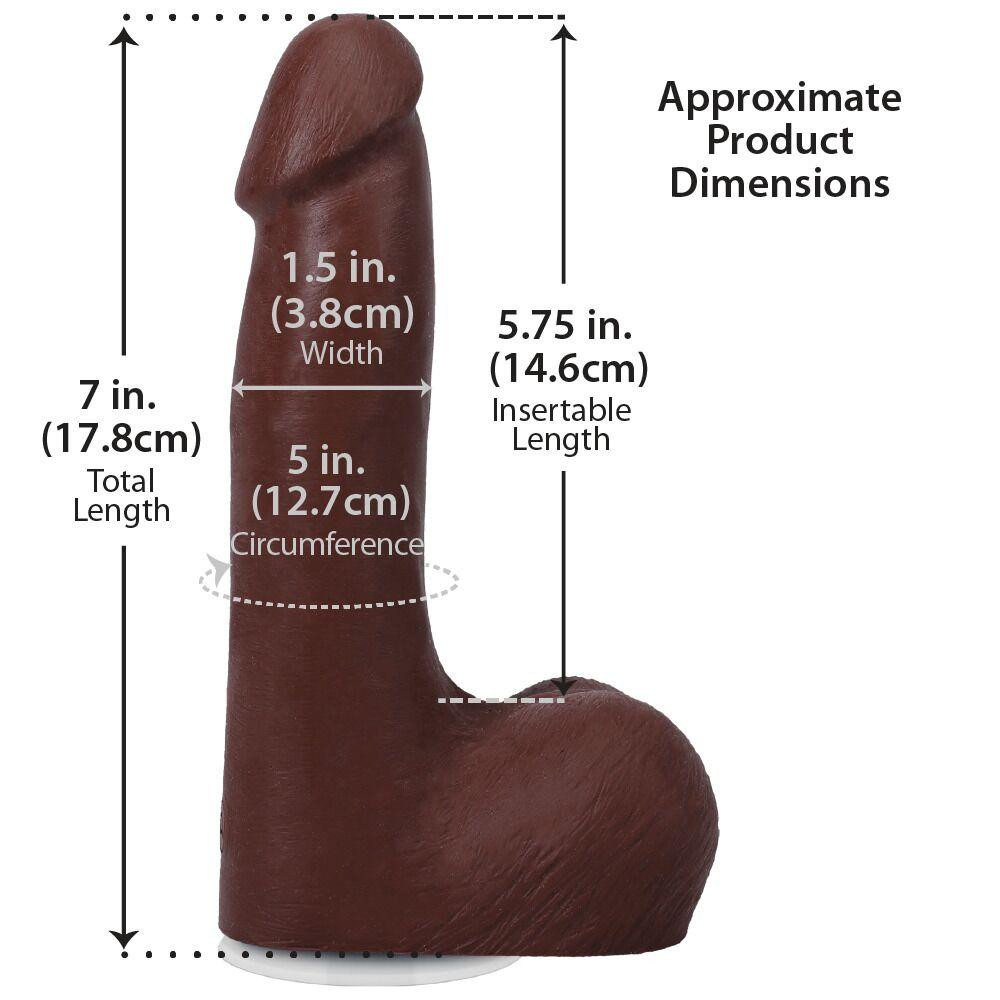 Фалоімітатор Doc Johnson The Realistic Cock ULTRASKYN - 7 Inch with Balls Chocolate Sex Aura Київ - фото 5