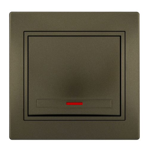 MIRA світло-коричневий перламутр Вимикач внутрішній з підсвічуванням зі вставкою Лезард Житомир - изображение 1