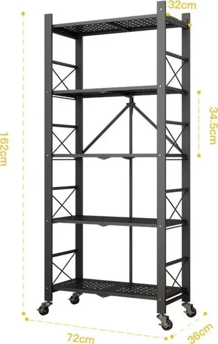 Стеллаж мобильный пятиярусный универсальный раскладной из нержавеющей стали Коломия - фото 5