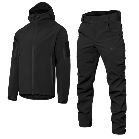 Військовий штормовий вітро-вологозахисний костюм Softshell Gen.II (Чорний) M Вінниця
