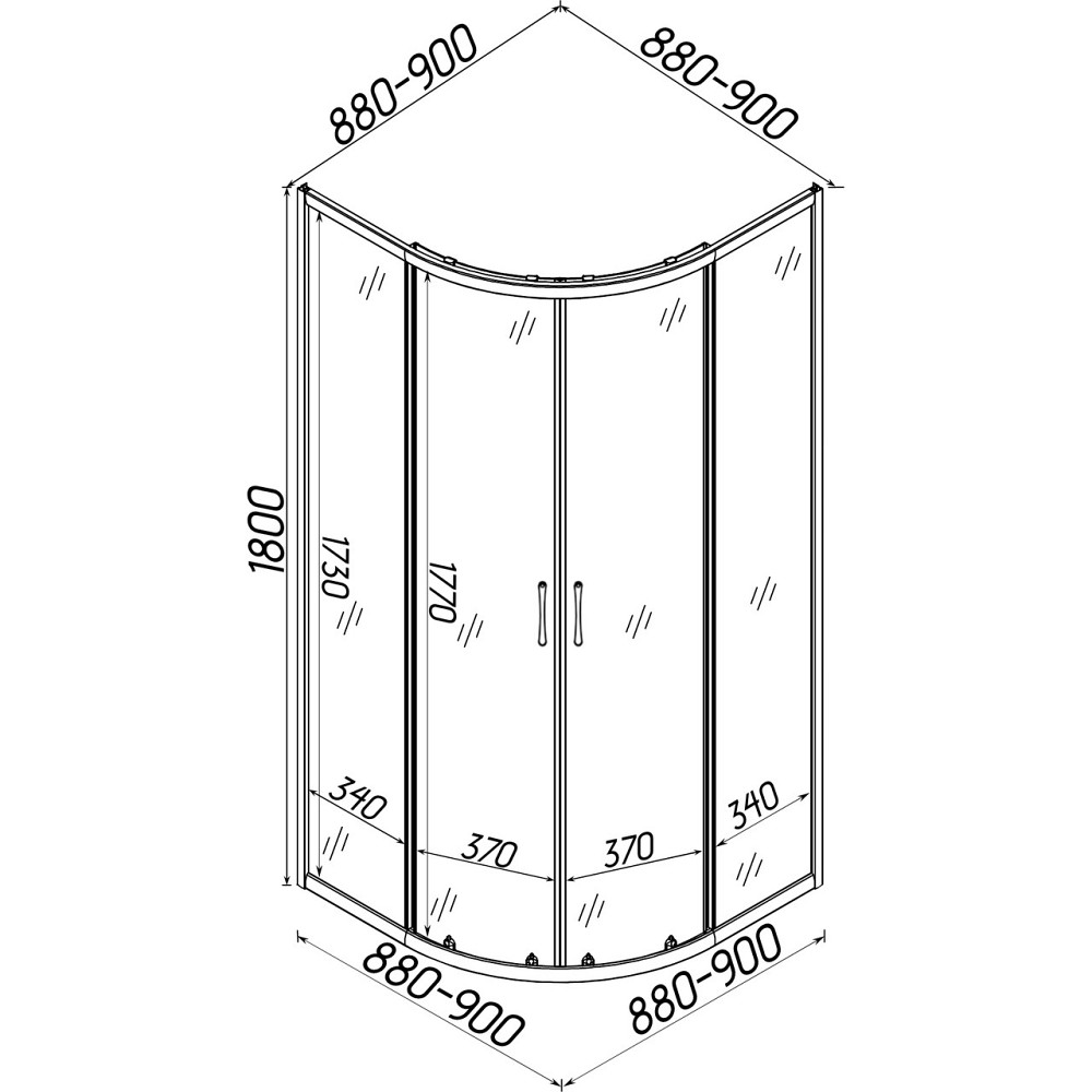 Душевая кабина полукруглая без поддона WISLA N90TS.Line BRAVO (1уп.) Киев - изображение 6