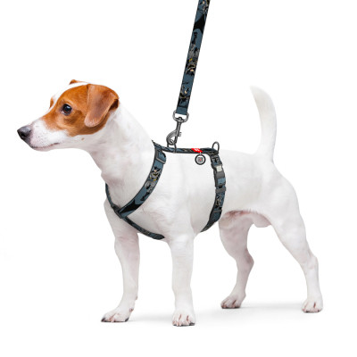 Шлей для собак WAUDOG Nylon H-образная с QR-паспортом "Тень Бэтмена", пластиковый фастекс S (343-1078) Винница - изображение 4