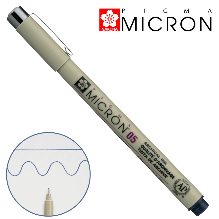 Лінер PIGMA MICRON (0.5) 0,45мм Синьо-чорний Sakura Київ - фото 1