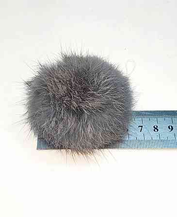 Помпон на шапку з натурального хутра кролика Червоний 7-8см Харків