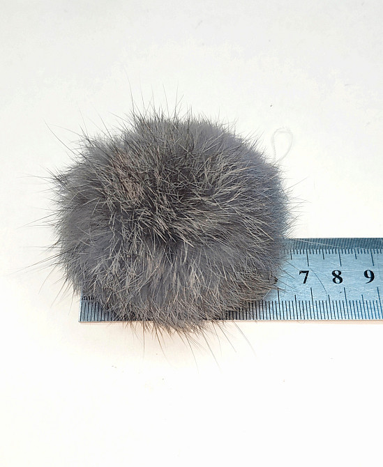 Помпон на шапку з натурального хутра кролика Червоний 7-8см Харків - фото 3