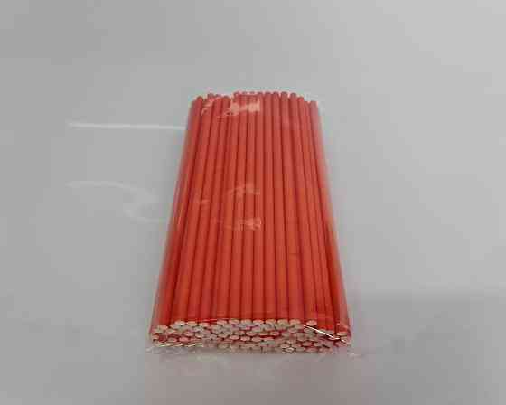 Соломка паперова трубочка 100шт помаранчева (1 шт) Харків
