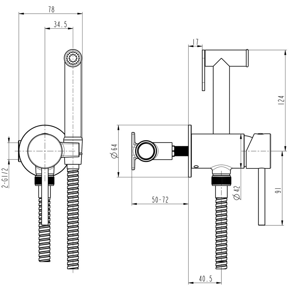 Змішувач гігієнічний TOPAZ LOFT TLF 32106-H39-BL Київ - фото 9
