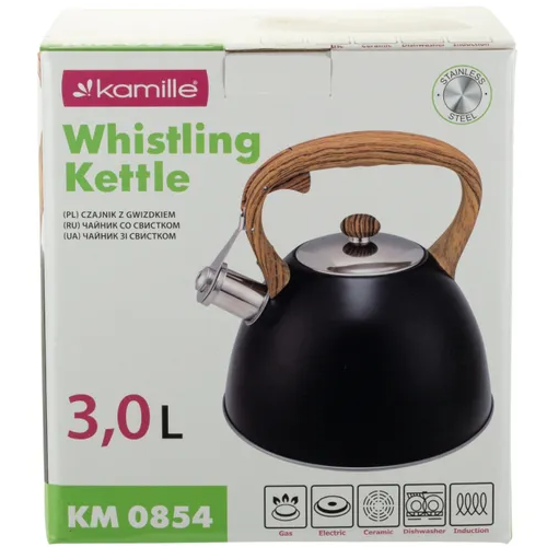 Чайник 3л нержавіюча сталь зі свистком з ручкою 