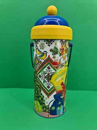 Тубус під цукерки малий Дід Мороз і хлопчик Харків