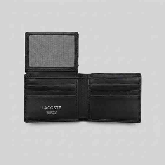 Мужской кожаный небольшой кошелек Lacoste (1722-1) Киев