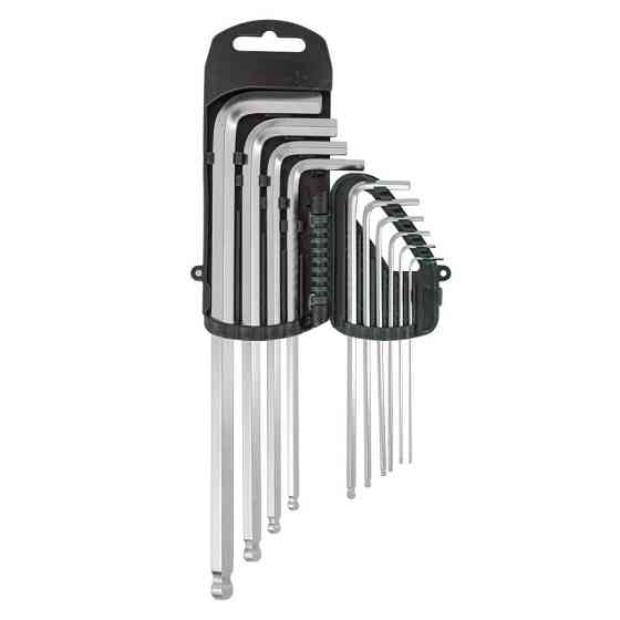 Набір ключів Г-подібних екстра довгих з шаром 6-граних, 10пр. (1.27, 1.5, 2, 2.5, 3-6, 8, 10ММ) ROCKFORCE Одеса