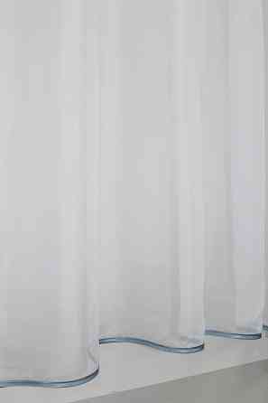 Кухонний комплект VR-Textil № 051к тюль і шторки з підв'язками сірий з білим 280х170 см (50-077) Київ