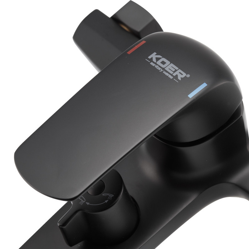 Змішувач для ванни з коротким виливом Koer KB-40008-05 (Колір чорний) (KR3473) Київ - фото 3