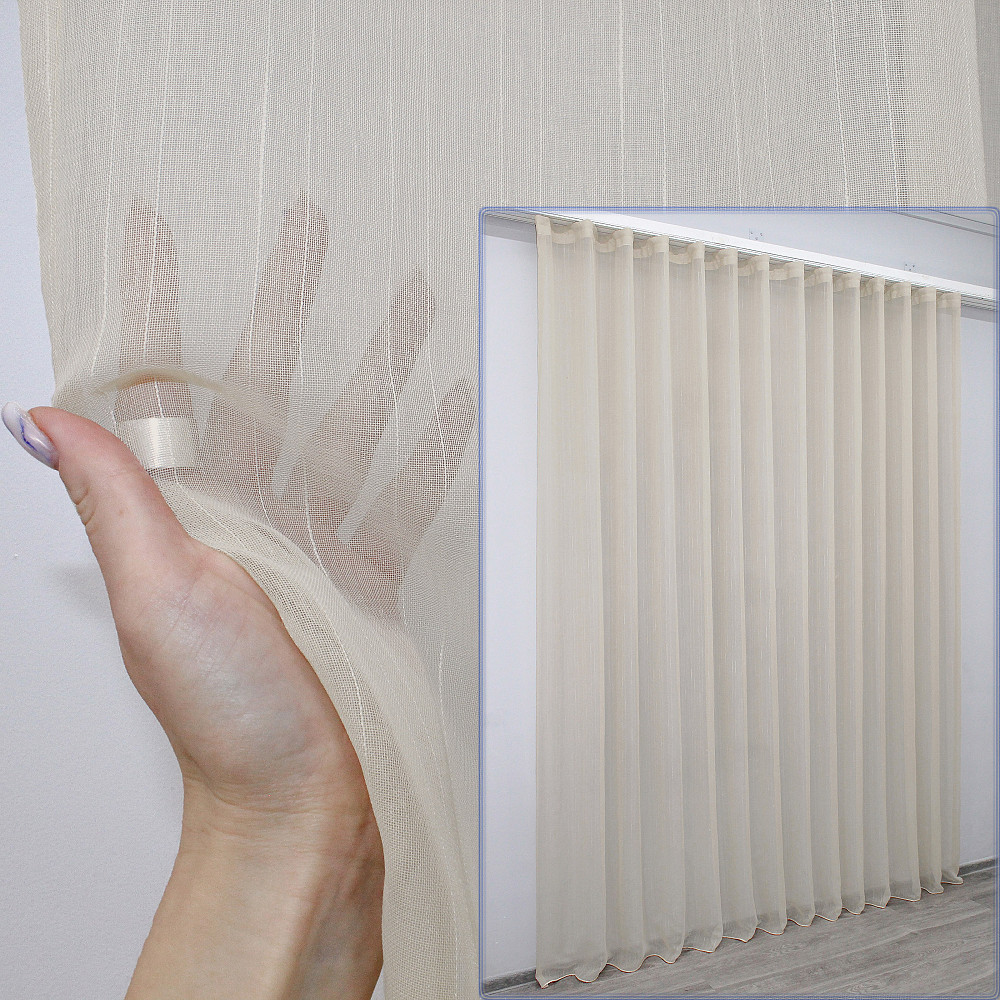 Тюль VR-Textil 1559т Ромб Меандр Жакард Белый 350х270 см (42-0062) Киев - изображение 1