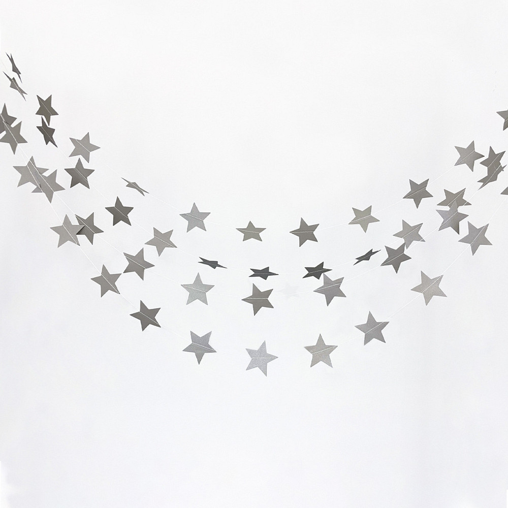 Гірлянда Зірочки матові на нитці 2 м на 7 см сріблястий Київ - фото 4