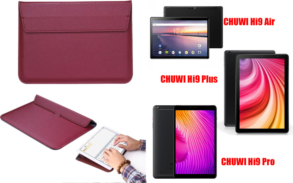 Чехол-конверт VitoCase для CHUWI Hi9 Air, Hi9 Plus, Hi9 Pro, с функцией подставки для планшета Бордовый Киев - изображение 1