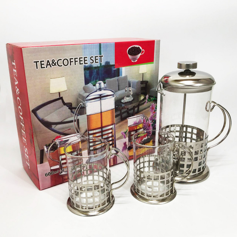 Заварник френч-прес UNIQUE, Домашній френч-прес, для заварювання кави Заварник прозорий WI-12 Івано-Франківськ - фото 6