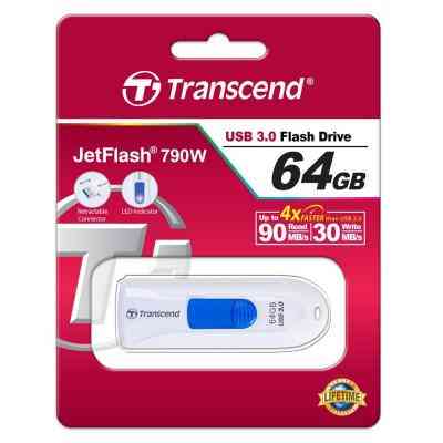USB флеш накопитель Transcend 64GB JetFlash 790 USB 3.0 (TS64GJF790W) Винница