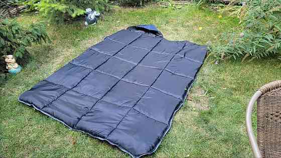 Армійський спальний мішок синього кольору 220*100 на флісі зимовий спальник 2в1 для походу   WAR Львів