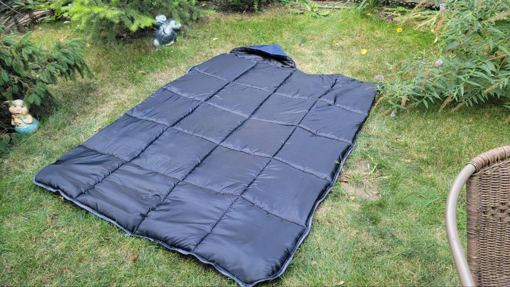 Армейский спальный мешок синего цвета 220*100 на флисе зимний спальник 2в1 для похода   WAR Львов - изображение 6