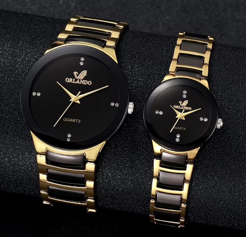 Подарунковий набір для чоловіка та жінки 2 парних годинника чорний Київ - фото 3